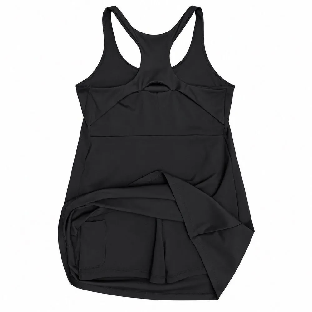 J.Crew Racerback Active Dress Small Black Built-In Shorts Tennis Athleisure